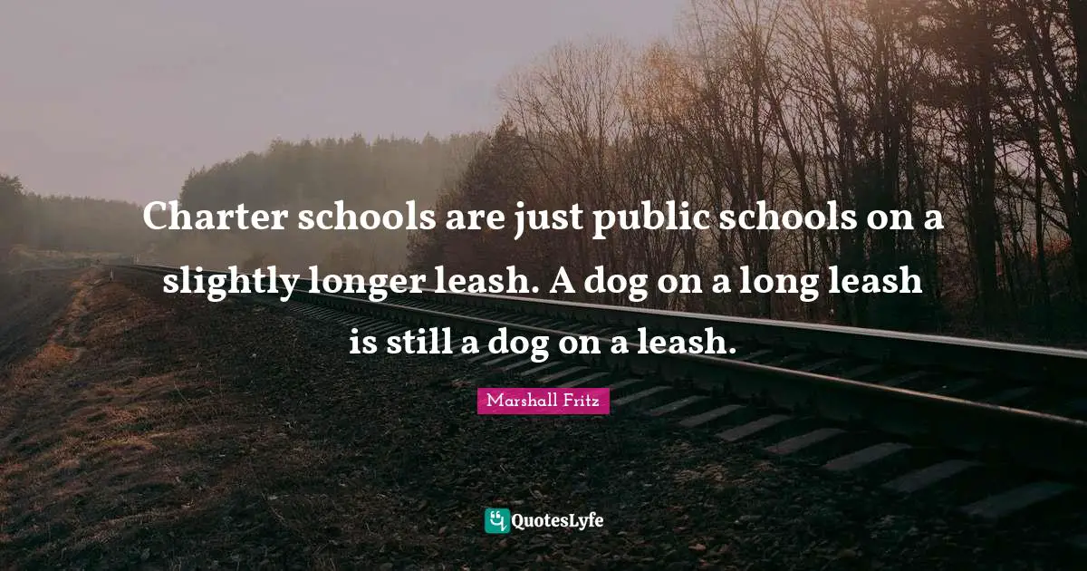 Charter schools are just public schools on a slightly longer leash. A dog on a long leash is still a dog on a leash.