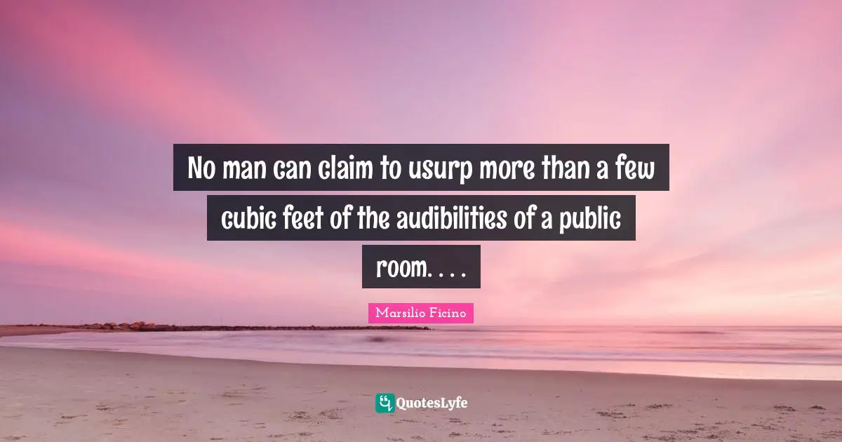 No man can claim to usurp more than a few cubic feet of the audibilities of a public room. . . .