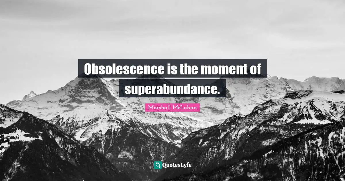 Obsolescence is the moment of superabundance.