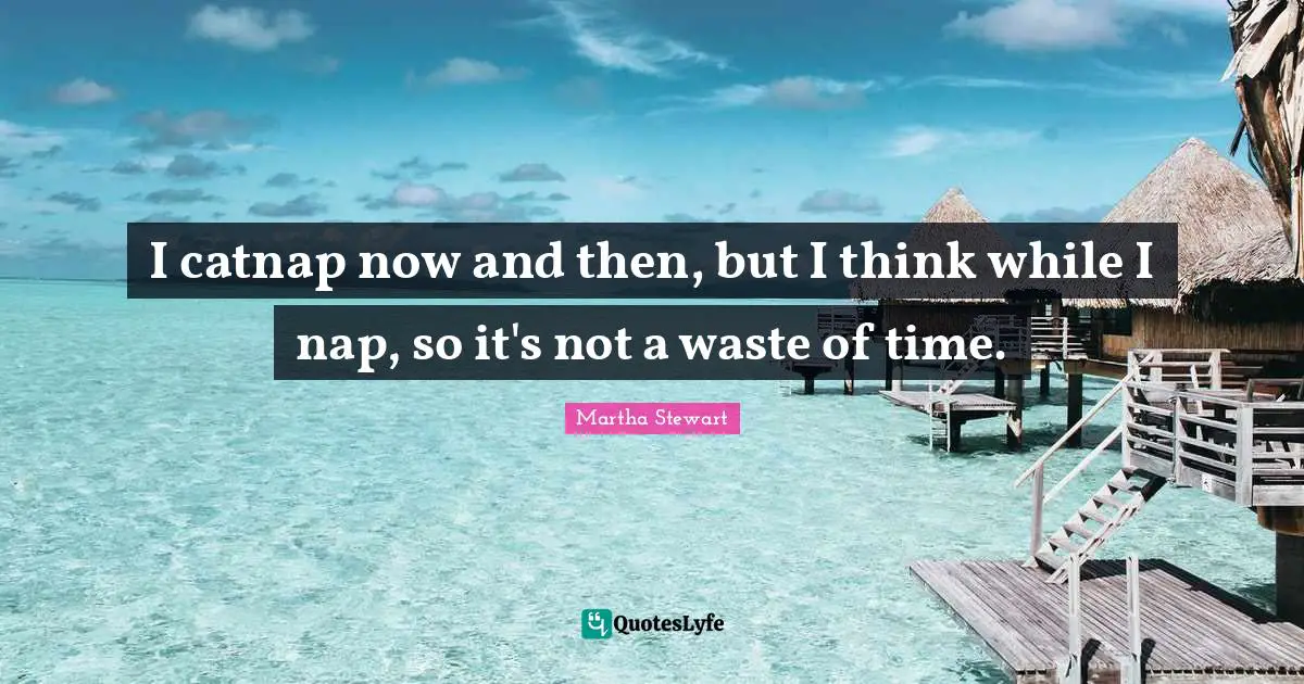 I catnap now and then, but I think while I nap, so it's not a waste of time.