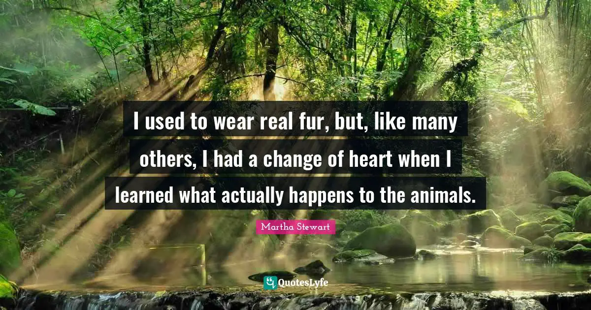 I used to wear real fur, but, like many others, I had a change of heart when I learned what actually happens to the animals.