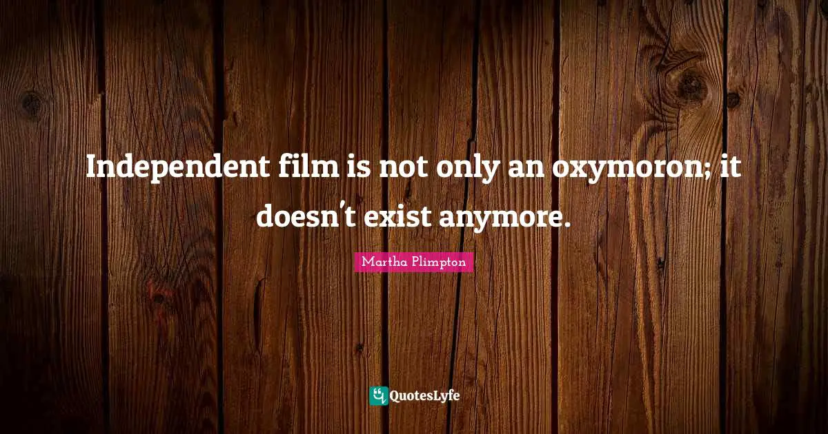 Independent film is not only an oxymoron; it doesn't exist anymore.