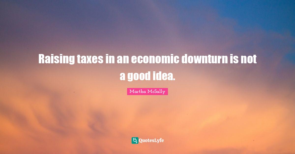 Raising taxes in an economic downturn is not a good idea.