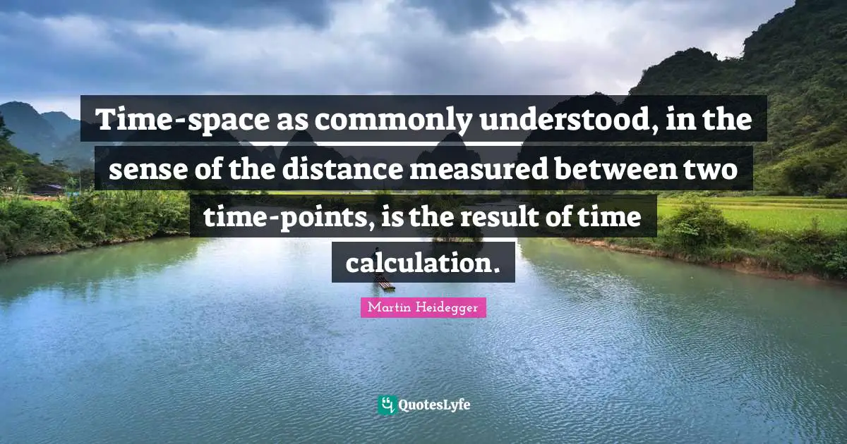 Time-space as commonly understood, in the sense of the distance measured between two time-points, is the result of time calculation.
