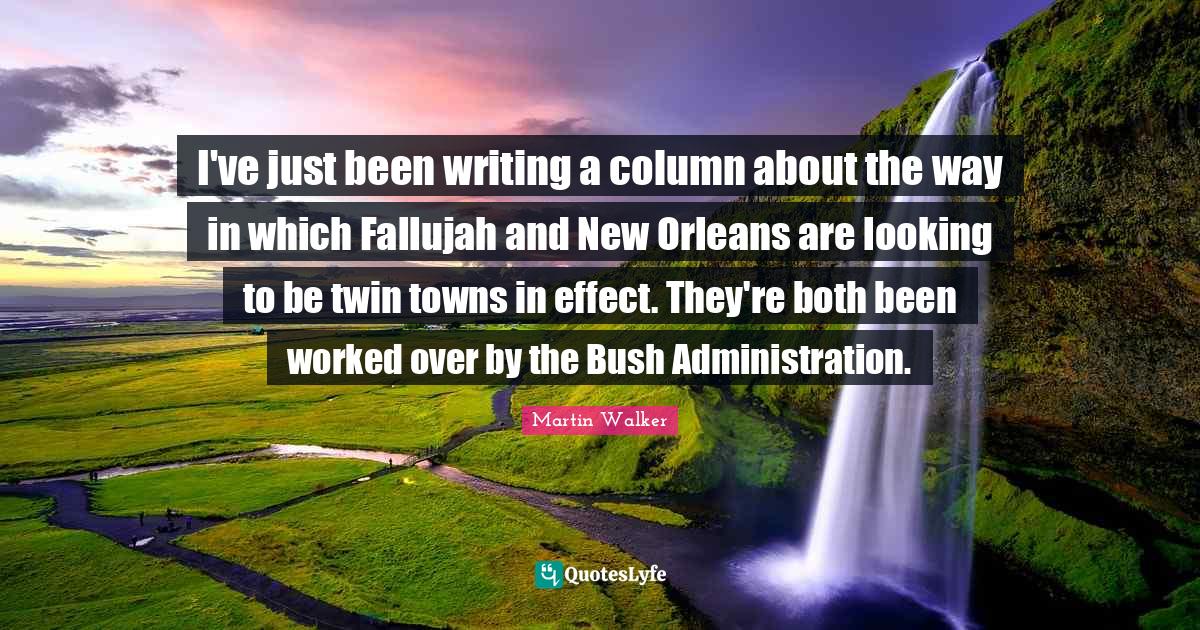 I've just been writing a column about the way in which Fallujah and Ne