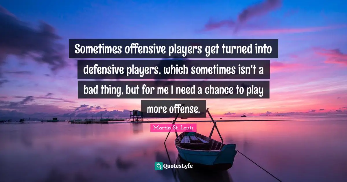 Sometimes offensive players get turned into defensive players, which sometimes isn't a bad thing, but for me I need a chance to play more offense.