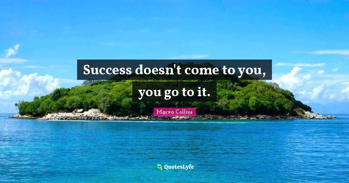 Marva Collins Quotes: Success doesn't come to you, you go to it.