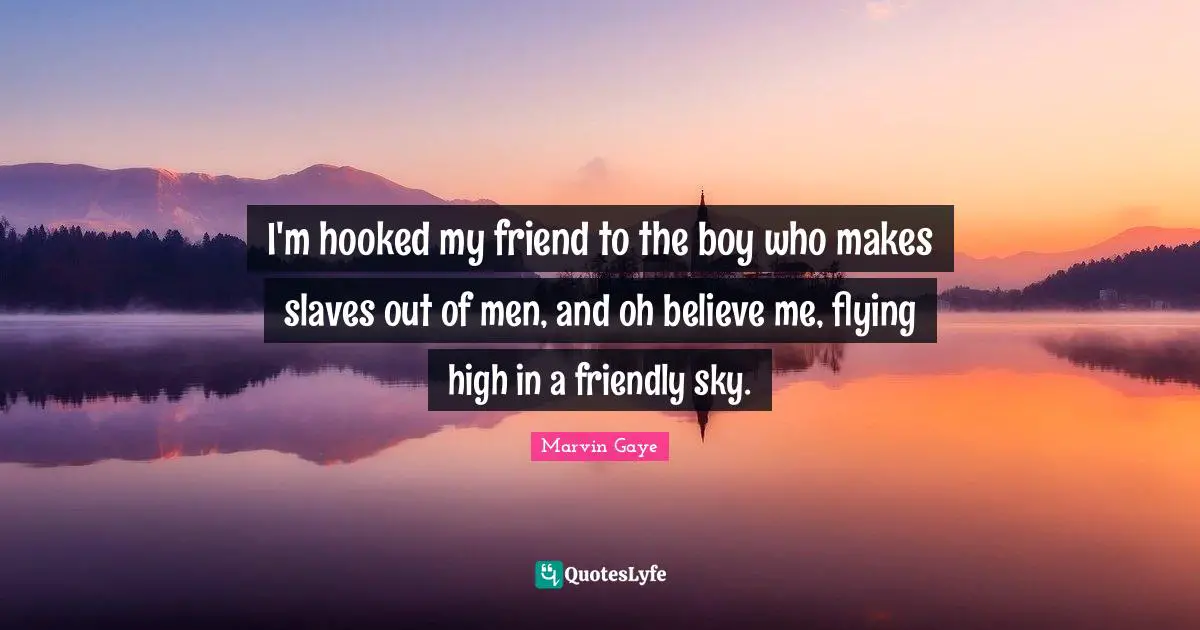 Hooked Quotes: "I'm hooked my friend to the boy who makes slaves out of men, and oh believe me, flying high in a friendly sky."