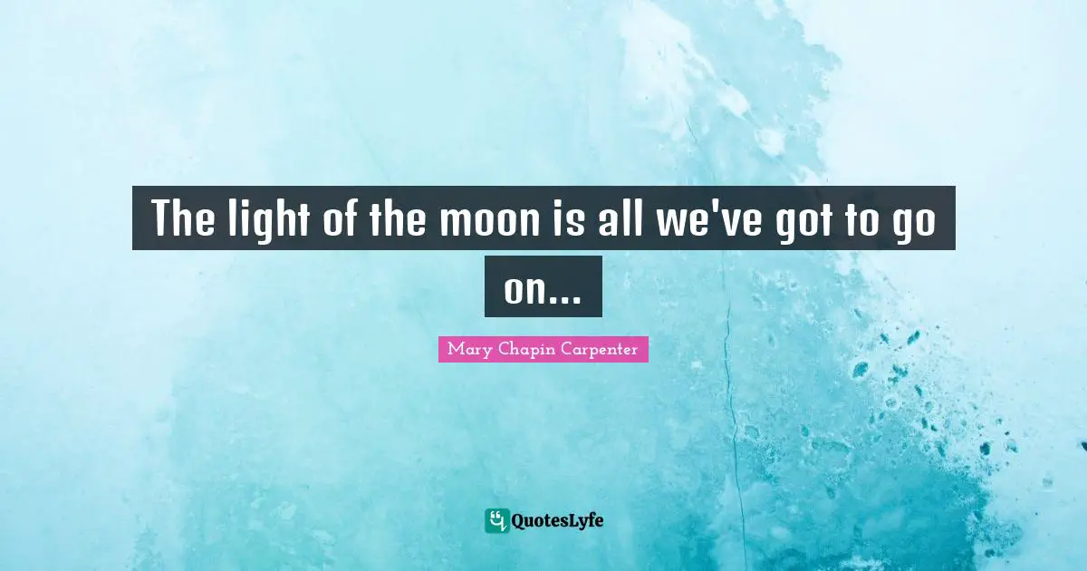 The light of the moon is all we've got to go on...