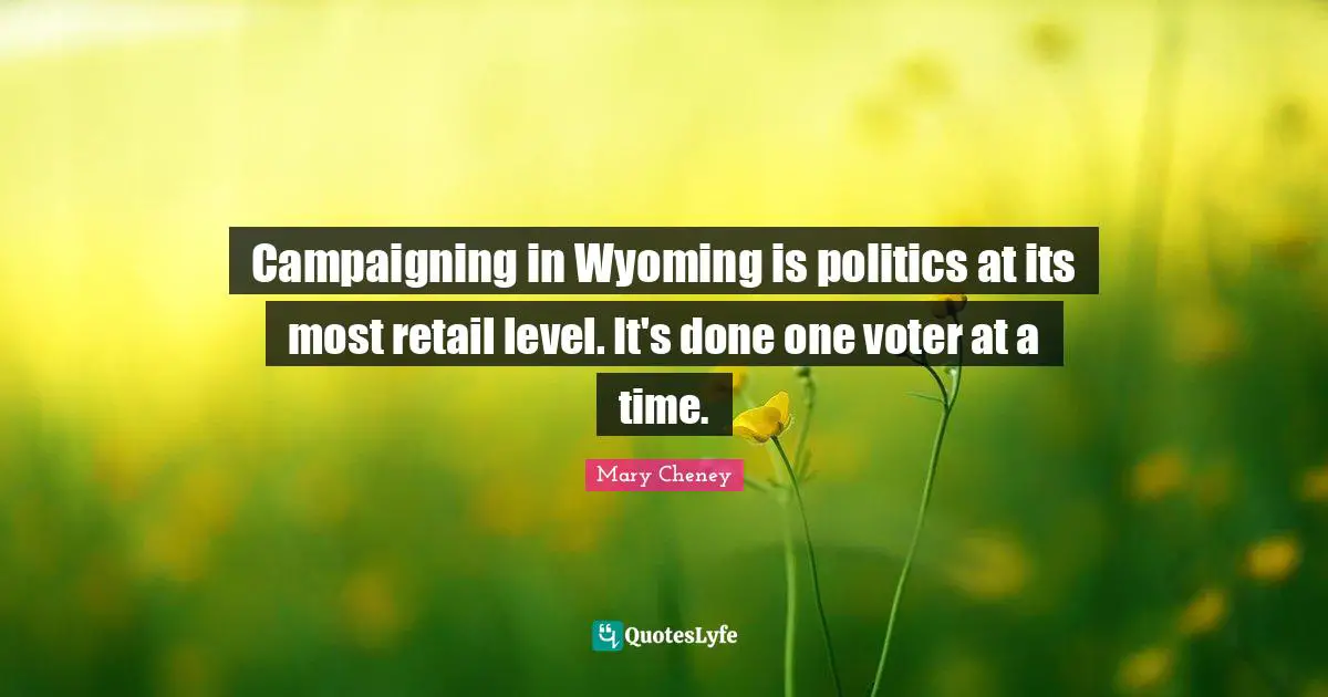 Campaigning in Wyoming is politics at its most retail level. It's done one voter at a time.
