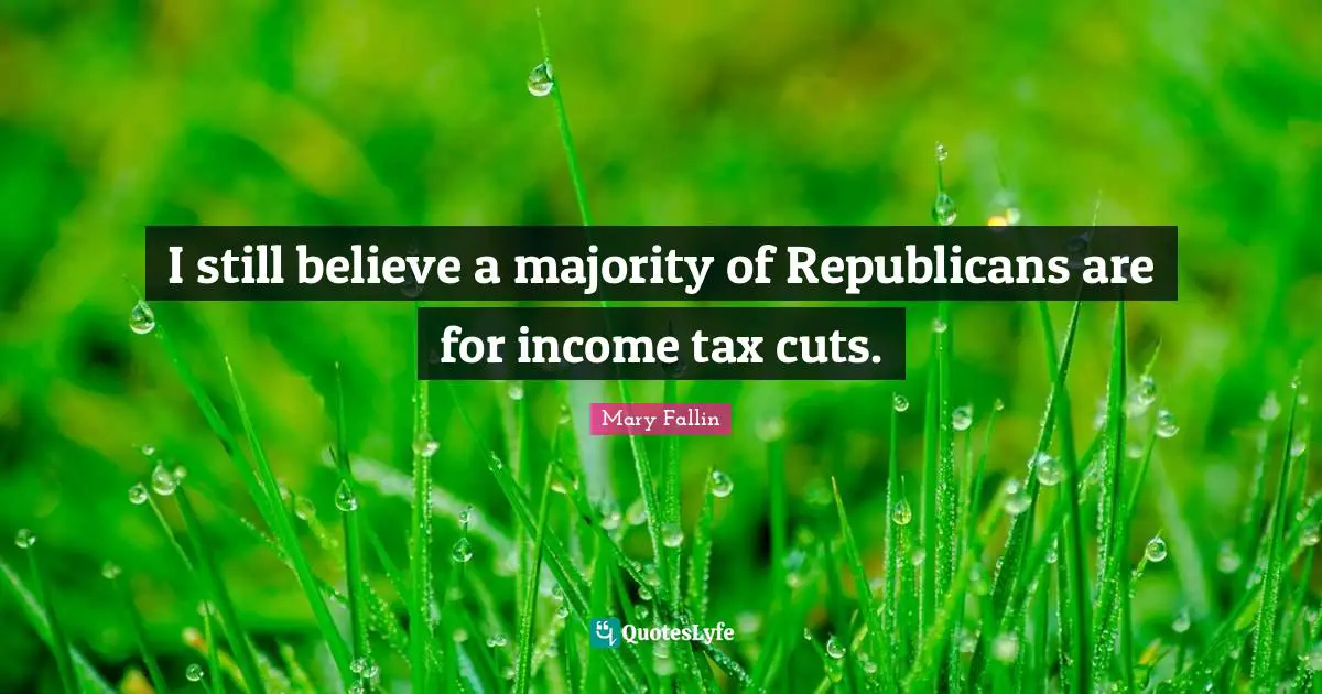 I still believe a majority of Republicans are for income tax cuts.