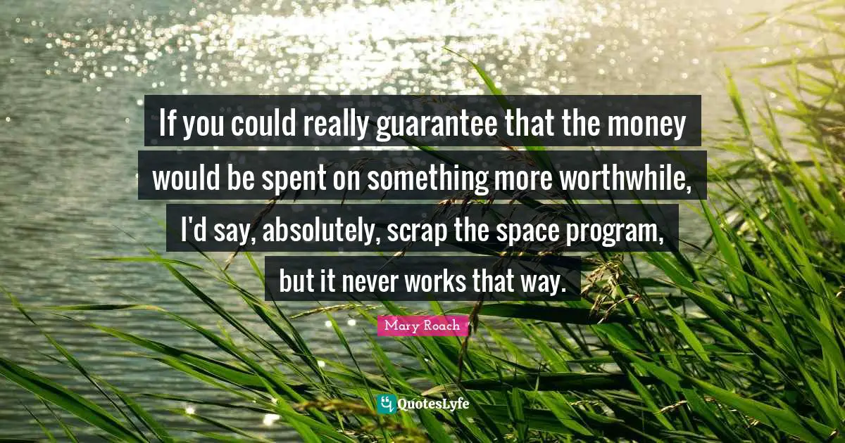 If you could really guarantee that the money would be spent on something more worthwhile, I'd say, absolutely, scrap the space program, but it never works that way.