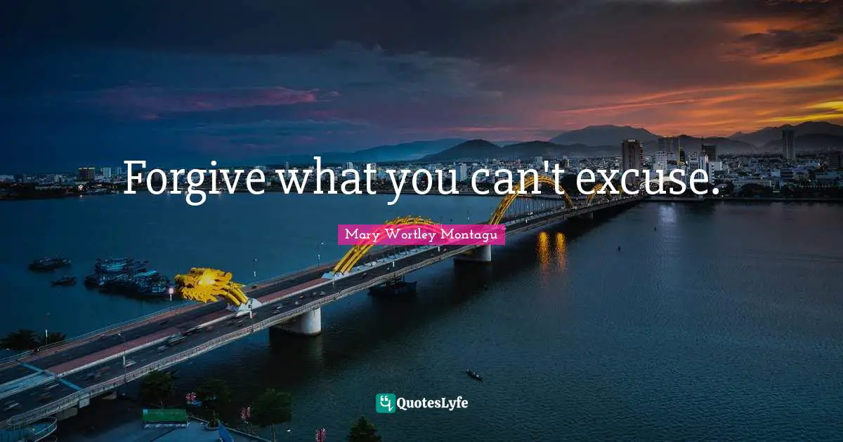 Mary Wortley Montagu Quotes: "Forgive what you can't excuse."
