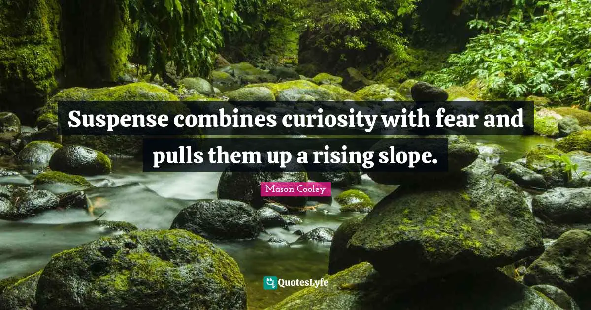 Suspense Quotes: "Suspense combines curiosity with fear and pulls them up a rising slope."
