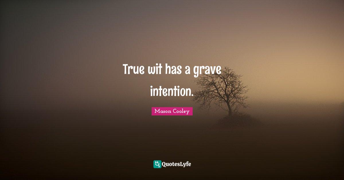 True wit has a grave intention.