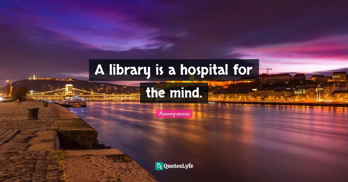 A library is a hospital for the mind.