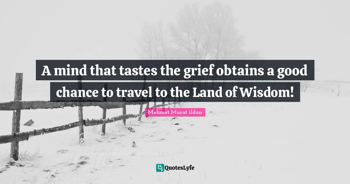 A mind that tastes the grief obtains a good chance to travel to the Land of Wisdom!