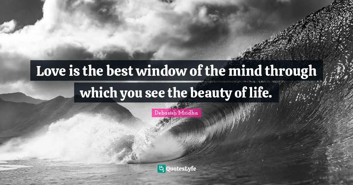 Love is the best window of the mind through which you see the beauty of life.