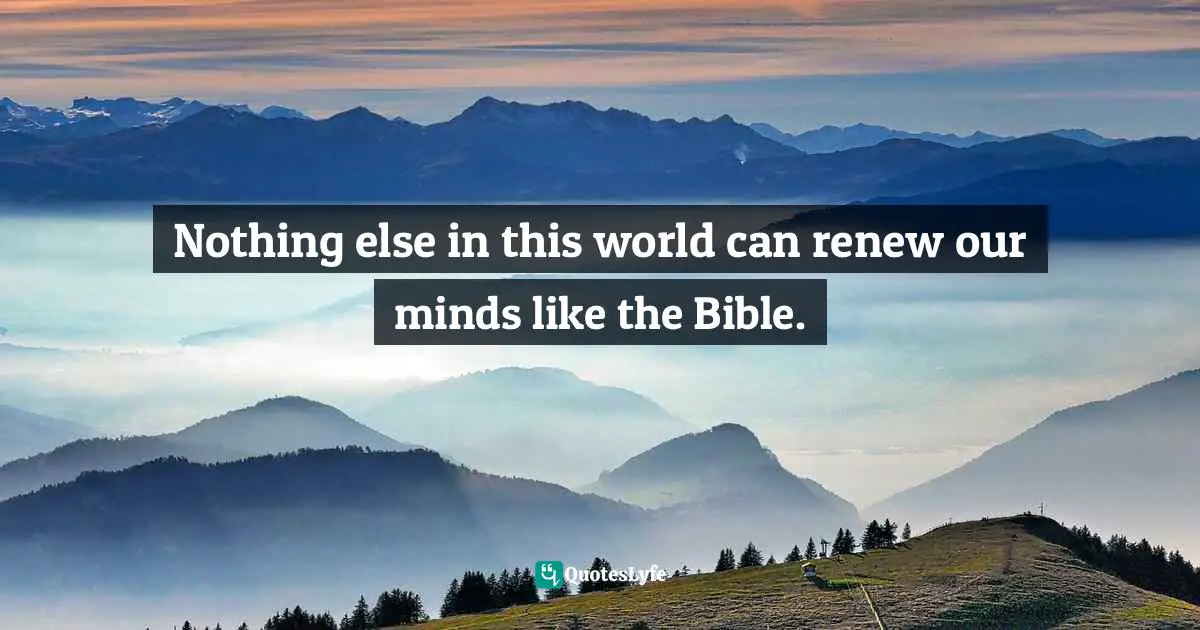 Nothing else in this world can renew our minds like the Bible.