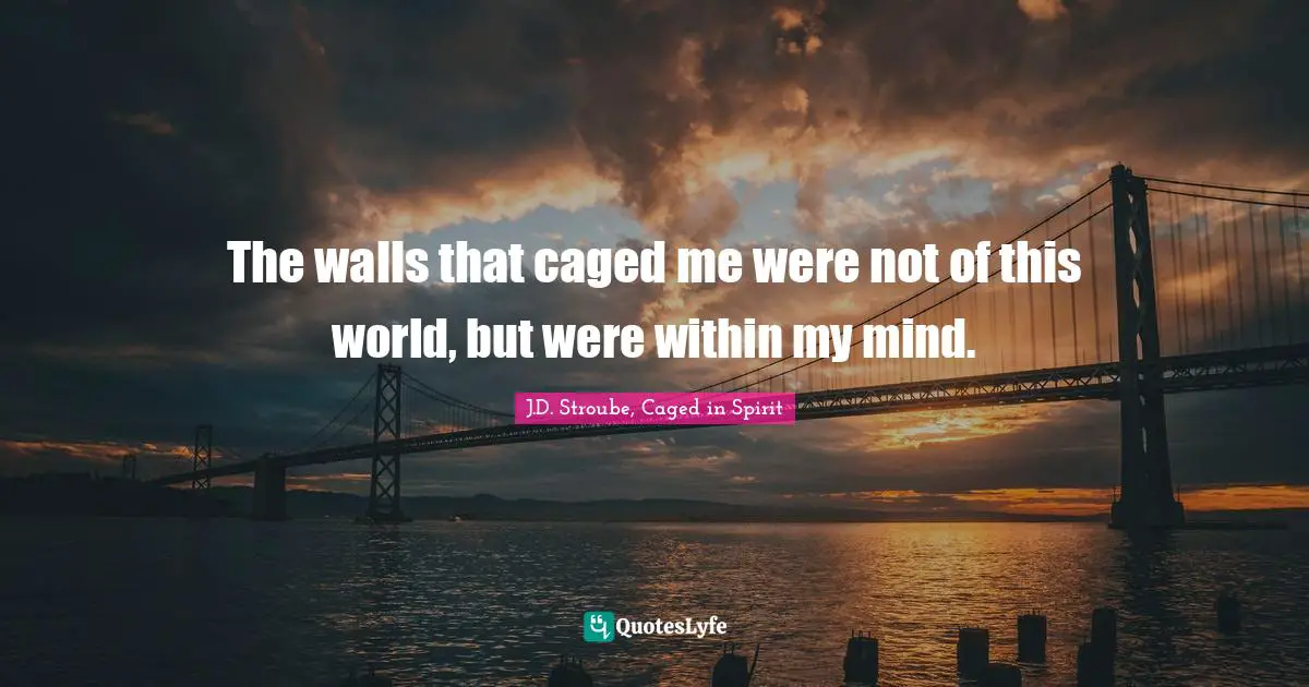 J.D. Stroube, Caged In Spirit Quotes: "The walls that caged me were not of this world, but were within my mind."