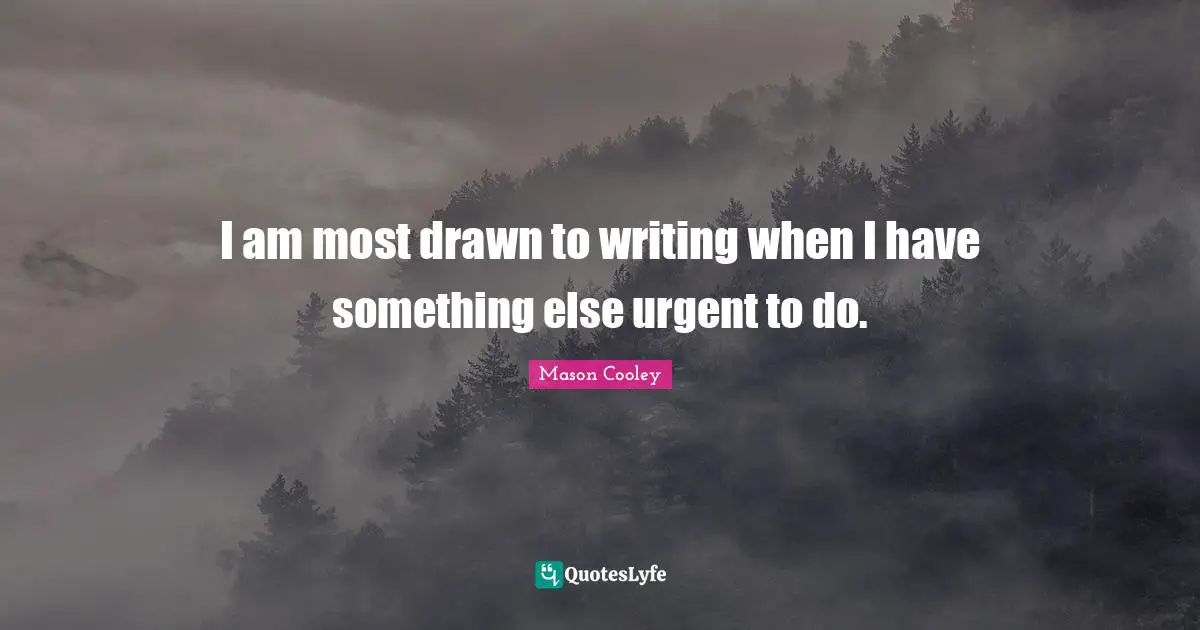 I am most drawn to writing when I have something else urgent to do.