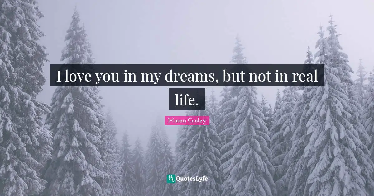 I love you in my dreams, but not in real life.