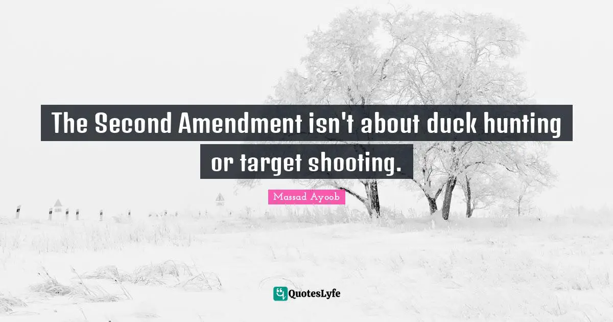 2 Amendment Quotes: "The Second Amendment isn't about duck hunting or target shooting."