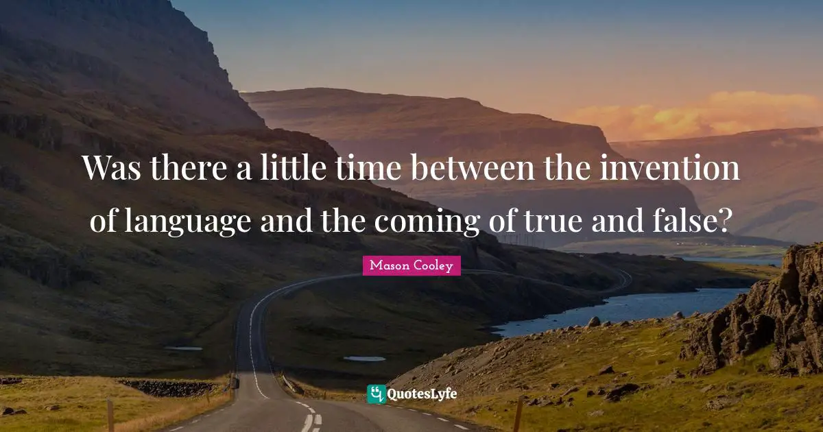 Was there a little time between the invention of language and the coming of true and false?