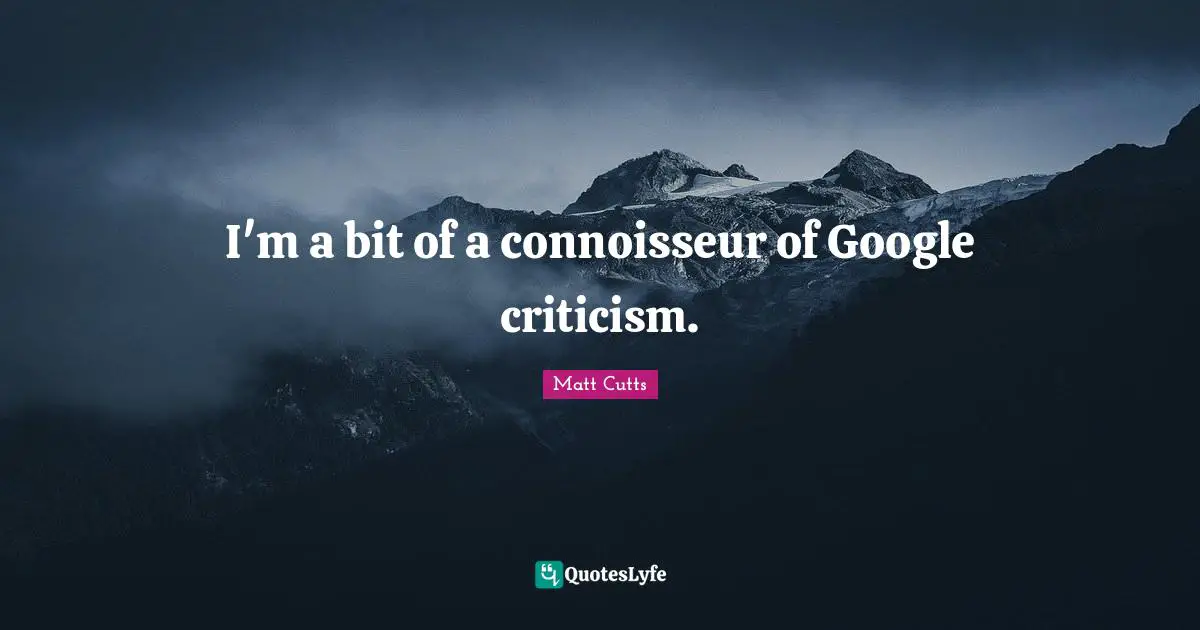 I'm a bit of a connoisseur of Google criticism.