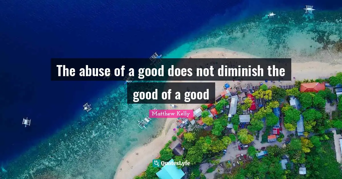 The abuse of a good does not diminish the good of a good