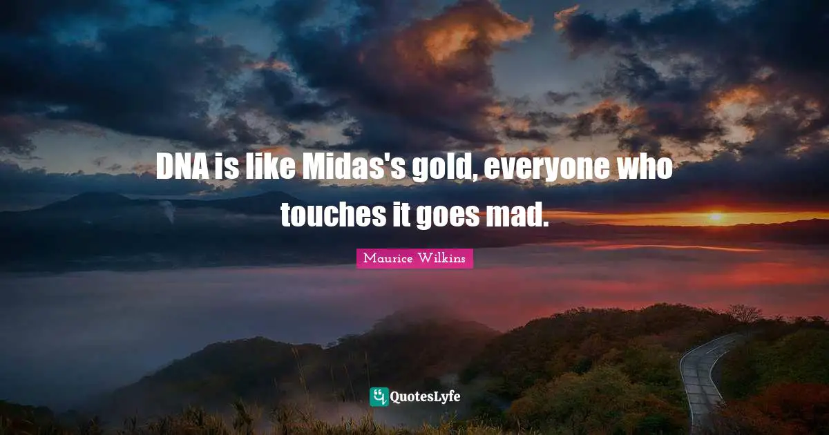 DNA is like Midas's gold, everyone who touches it goes mad.