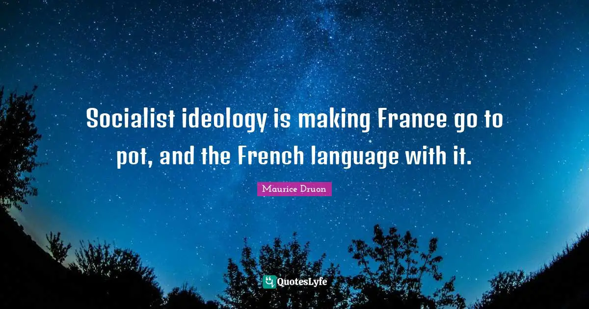 Socialist ideology is making France go to pot, and the French language with it.