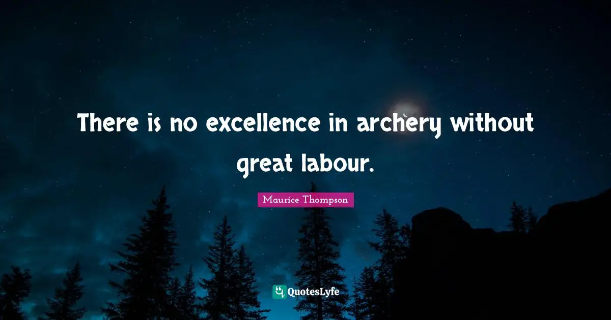 There is no excellence in archery without great labour.
