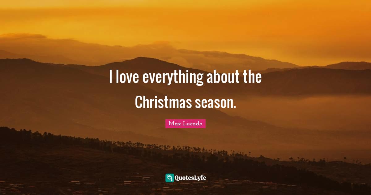 I love everything about the Christmas season.