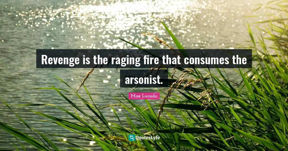 Revenge is the raging fire that consumes the arsonist.