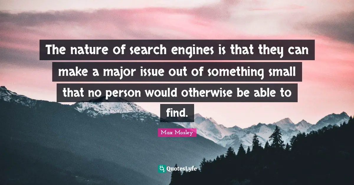 The nature of search engines is that they can make a major issue out of something small that no person would otherwise be able to find.