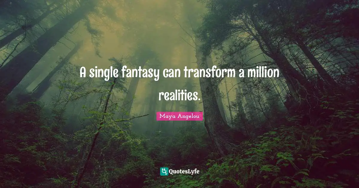A single fantasy can transform a million realities.