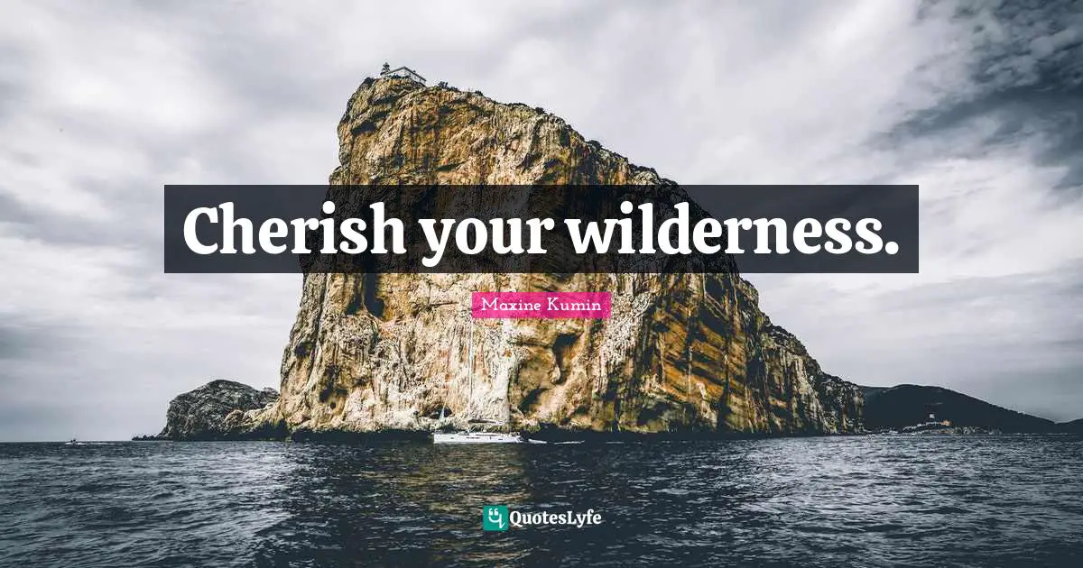 Cherish your wilderness.