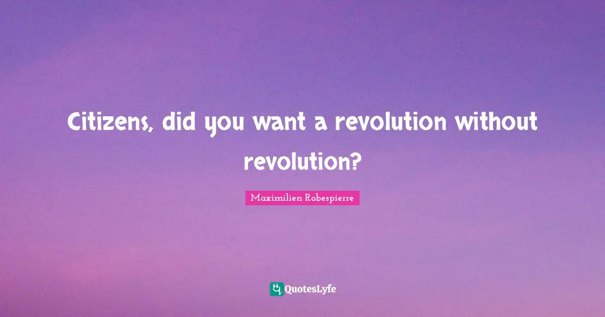 Citizens Quotes: "Citizens, did you want a revolution without revolution?"