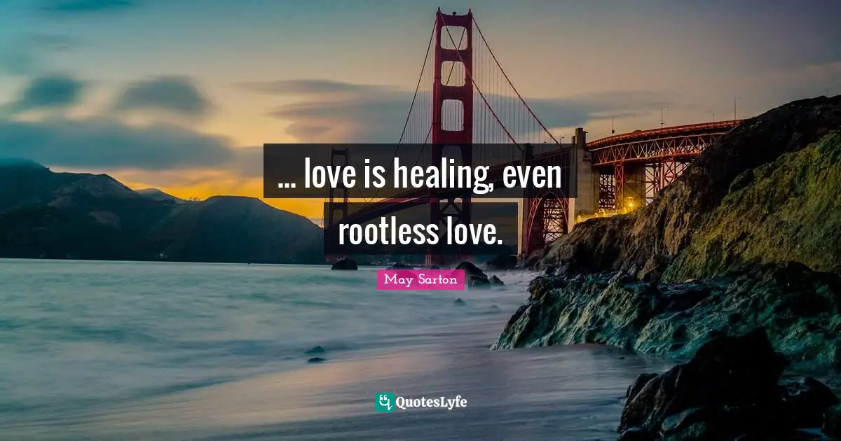 ... love is healing, even rootless love.