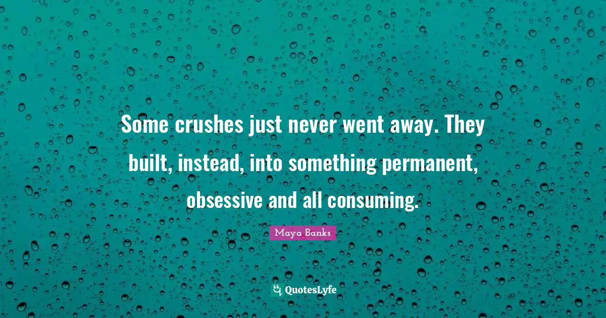 Some crushes just never went away. They built, instead, into something permanent, obsessive and all consuming.