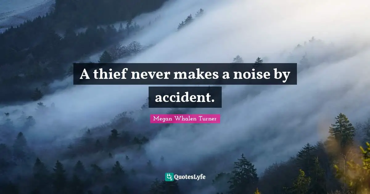 A thief never makes a noise by accident.