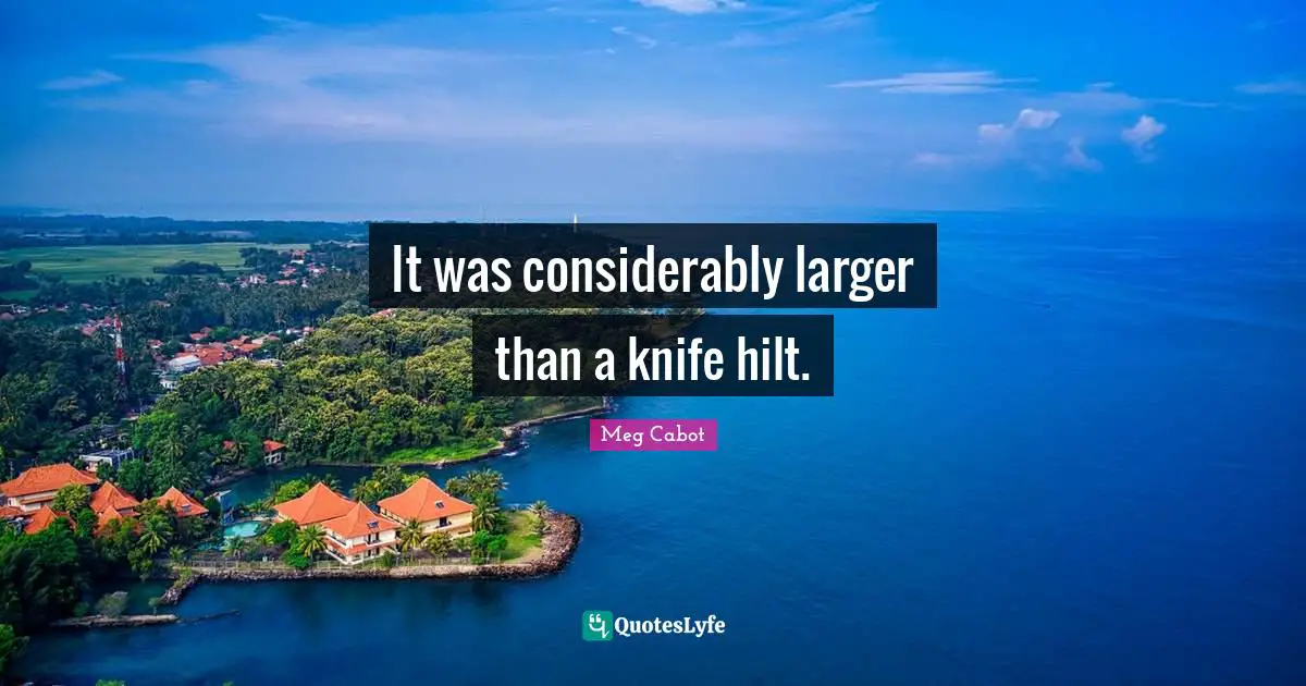It was considerably larger than a knife hilt.