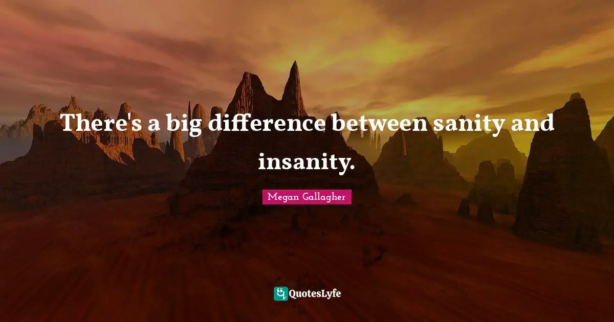 There's a big difference between sanity and insanity.