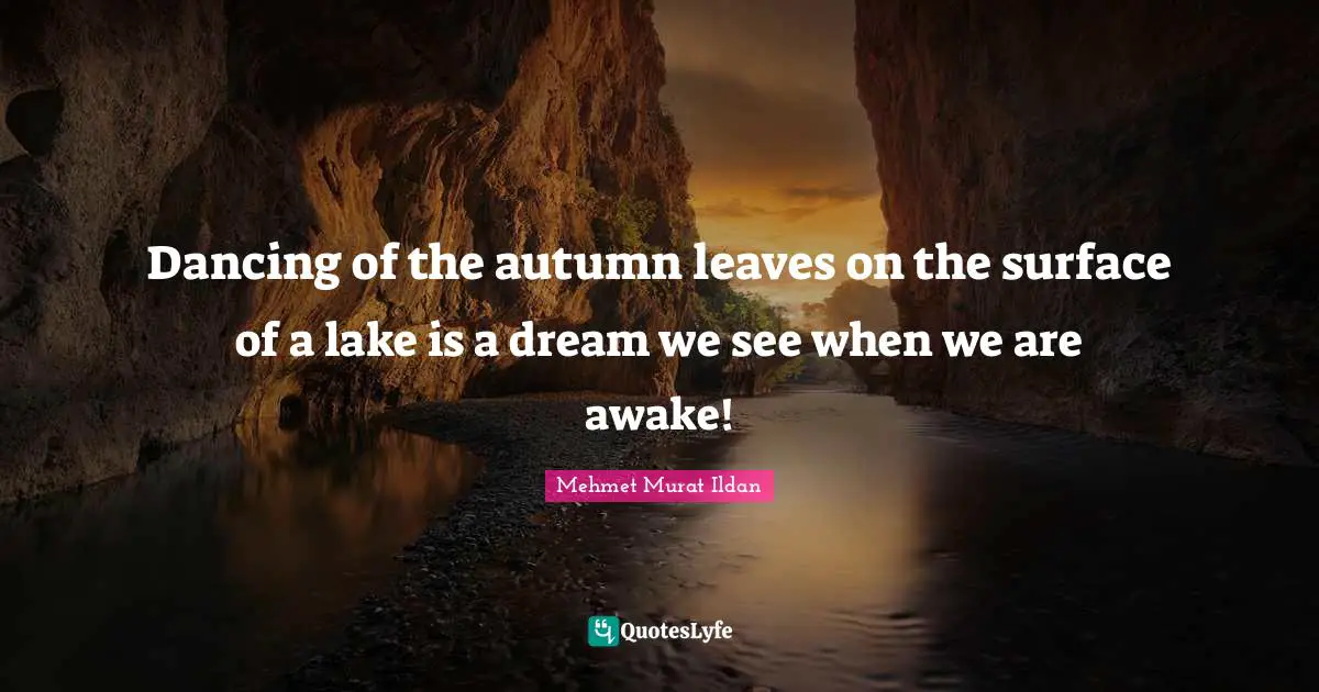 Dancing of the autumn leaves on the surface of a lake is a dream we see when we are awake!