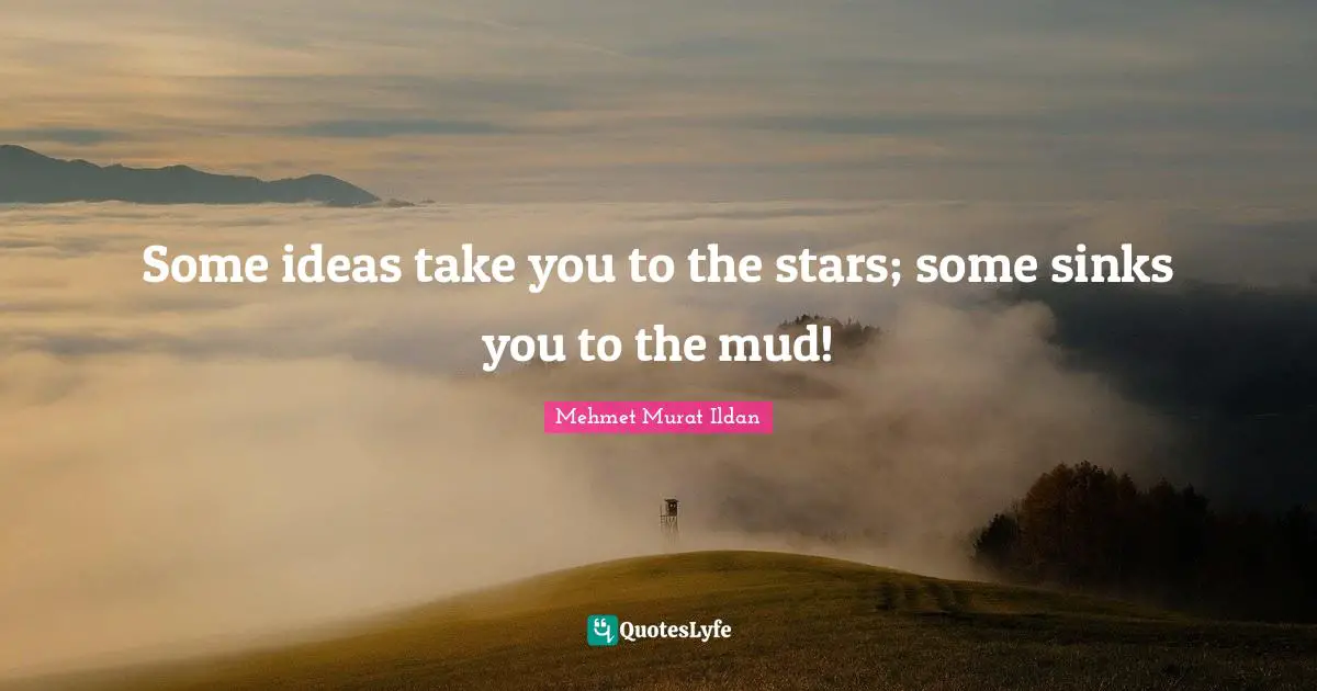 Some ideas take you to the stars; some sinks you to the mud!