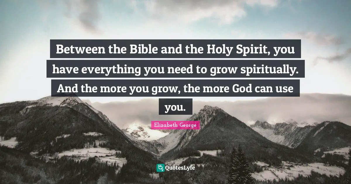 Between the Bible and the Holy Spirit, you have everything you need to grow spiritually. And the more you grow, the more God can use you.