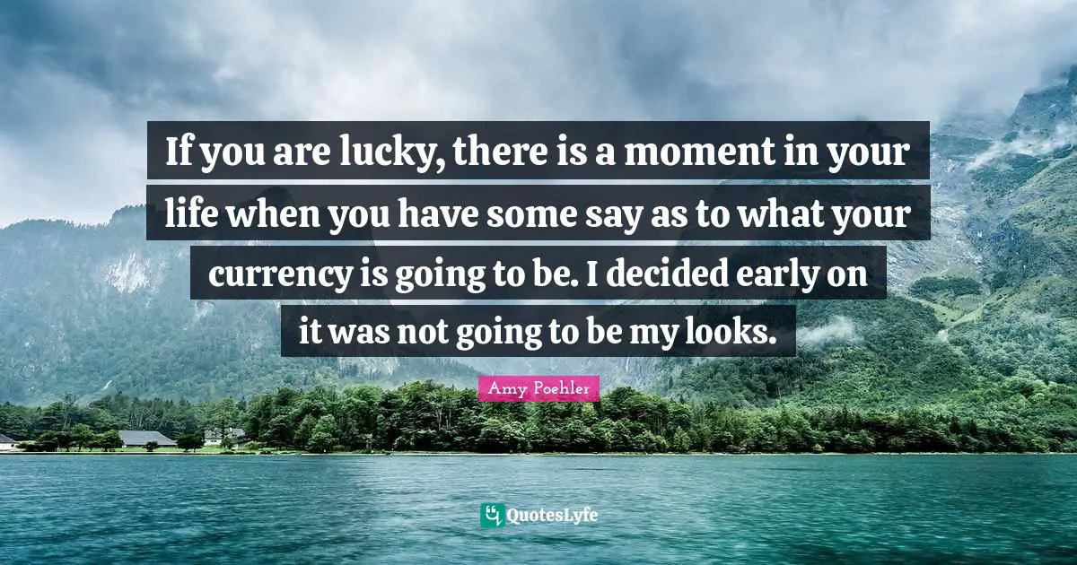 If you are lucky, there is a moment in your life when you have some say as to what your currency is going to be. I decided early on it was not going to be my looks.