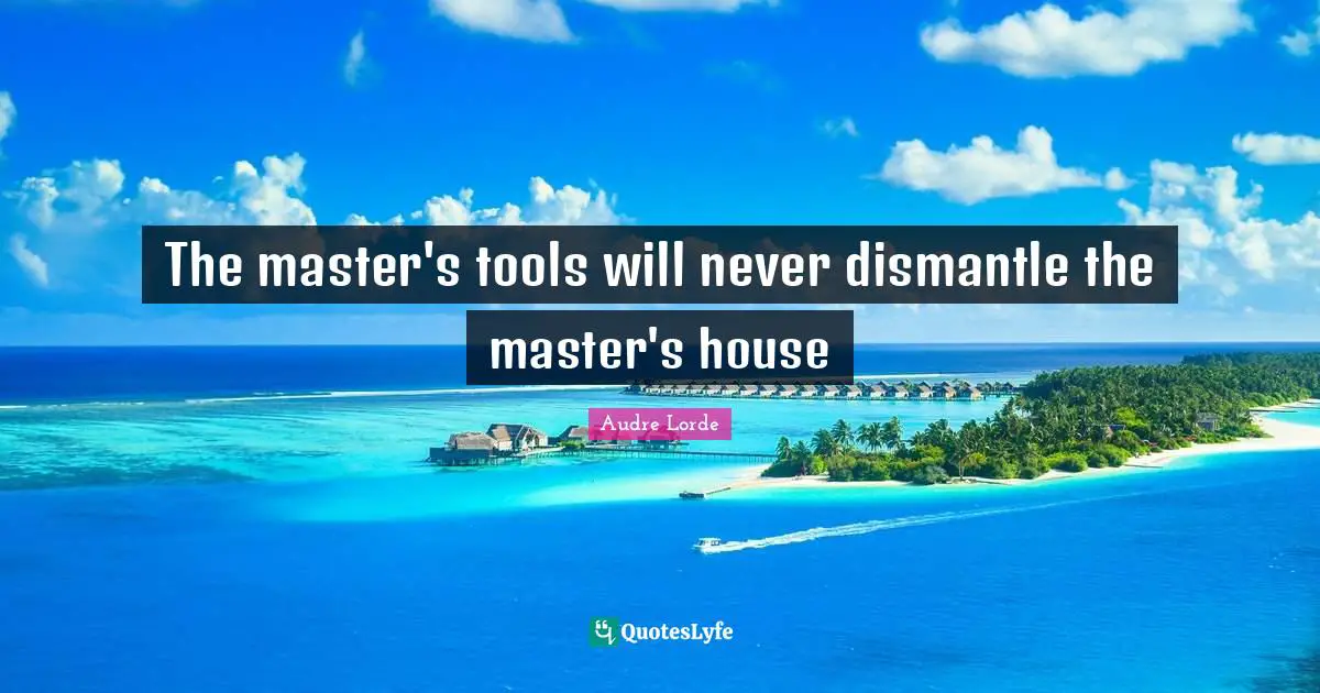 The master's tools will never dismantle the master's house