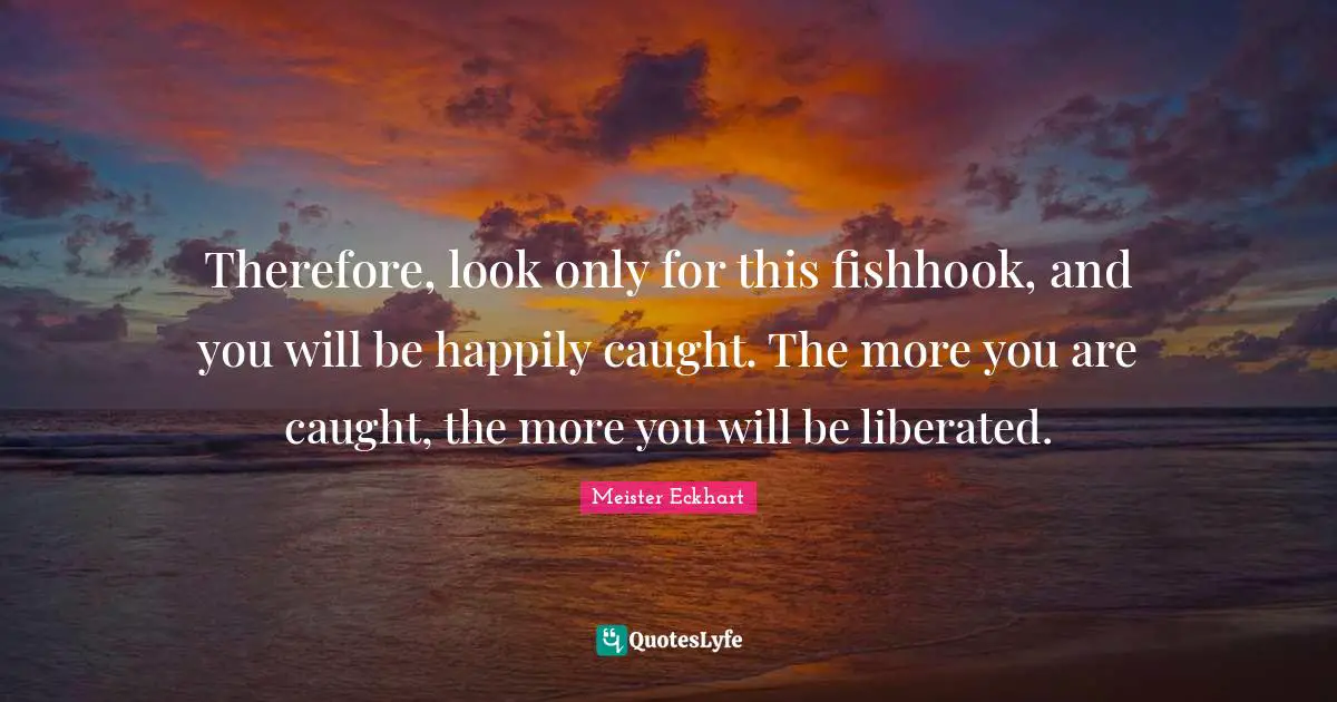 Therefore, look only for this fishhook, and you will be happily caught. The more you are caught, the more you will be liberated.
